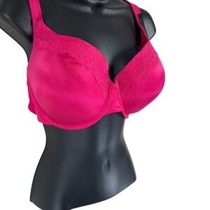 DEESSE LINGERIE Elegant Lace Women's bra  in Vibrant Pink size 40DDD